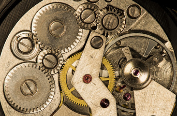 clockwork old mechanical USSR watch, high resolution and detail