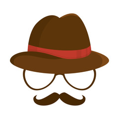 accesory hipster style face vector illustration design