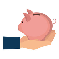 piggy savings money icon vector illustration design