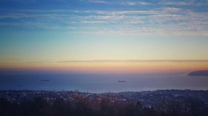 Panoramic view toward the sea