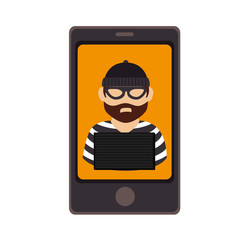 smartphone device with justice app isolated icon vector illustration design