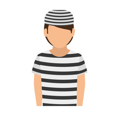 prisoner avatar character icon vector illustration design