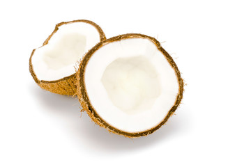 Coconut on white