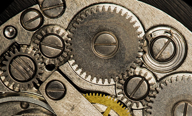 clockwork old mechanical watch, high resolution and detail