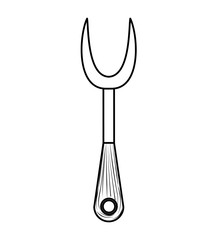 fork cutlery bbq isolated icon vector illustration design