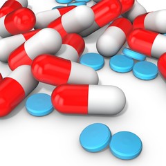 Pile of tablets and capsules