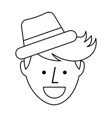 young man character hipster style vector illustration design