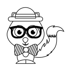 cute dog character hipster style vector illustration design