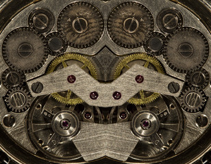 Fototapeta na wymiar mix of old clockwork mechanical watches, high resolution and detail