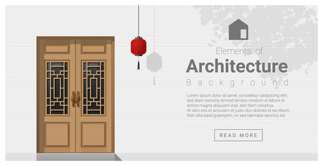 Fototapeta premium Elements of architecture , front door background , vector ,illustration