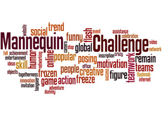 Mannequin challenge, word cloud concept