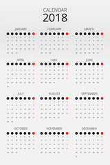 calendar 2018 on grey background