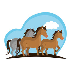 horse animal farm icon vector illustration design