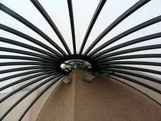 details of architecture historical buildings. Italy. iron structure,