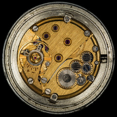 clockwork old mechanical USSR watch, high resolution and detail
