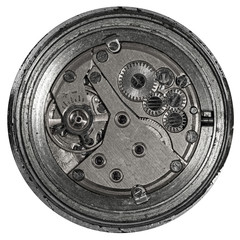 clockwork old mechanical USSR watch, high resolution and detail