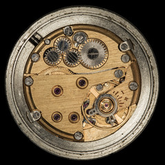 clockwork old mechanical USSR watch, high resolution and detail