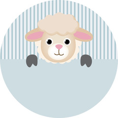 Cute sheep round sticker