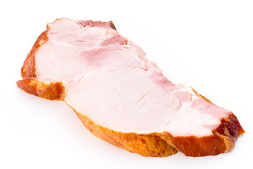 Pieces of pork meat, isolated on white background.
