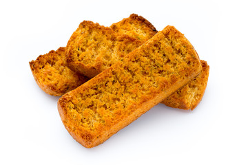 Crumbs of bread croutons. Eco food.