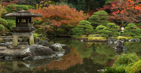 Naklejka premium Japanese garden in Tokyo