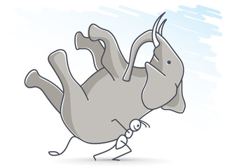 Ant carrying an elephant