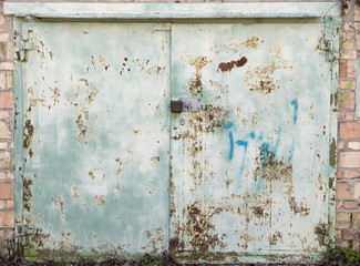 old metal warehouse door, hangar, high resolution photo