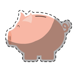 piggy bank money icon image sticker vector illustration design 