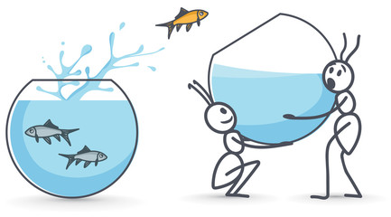 Ants holding aquarium