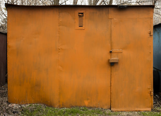 old metal warehouse door, hangar, high resolution photo