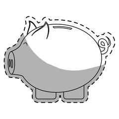 piggy bank money icon image sticker vector illustration design 