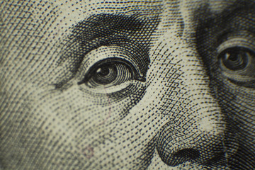Portrait of Ben Franklin on dollar