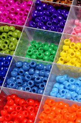 Colorful Beads in Bins for Creating Art Projects