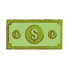 money bill icon over white background. colorful design. vector illustration