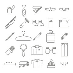 set of vector icons with men tools
