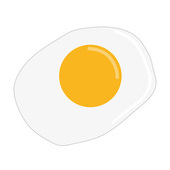 fried egg icon over white background. colorful design. vector illustration