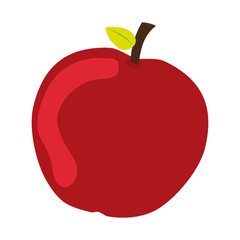 red apple fruit icon over white background. colorful design. vector illustration