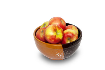 bowl with apples isolated on white