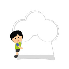 cute kids and chef hat icon over white background. colorful design. vector illustration