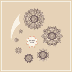 Set ethnic floral design elements. Vector logo in the style of a mandala