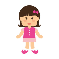 cute girl icon over white background. colorful design. vector illustration