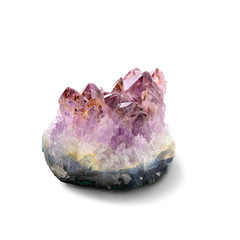 Crystal Amethyst stone isolated on white background with clipping path.