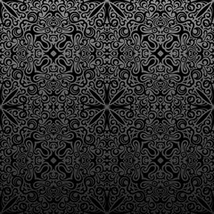 Seamless islam pattern. Vintage black floral background