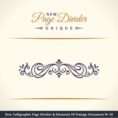 New Calligraphic Page Dividers and Elements of vintage ornaments