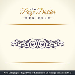 New Calligraphic Page Dividers and Elements of vintage ornaments