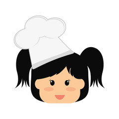 girl wearing chef hat child icon image vector illustration design 