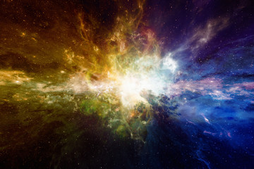 Obraz na płótnie Canvas Amazing astronomical scientific background with glowing nebula and stars