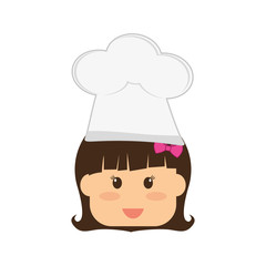 girl wearing chef hat child icon image vector illustration design 