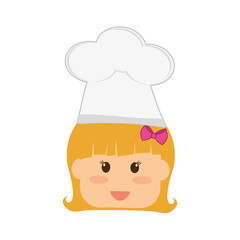 girl wearing chef hat child icon image vector illustration design 