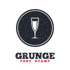 Glass of champagne sign icon. Alcohol drink.